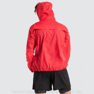 OEM Custom Summer Lightweight Waterproof Running Hooded Windbreaker Men's Jacket