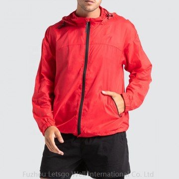 OEM Custom Summer Lightweight Waterproof Running Hooded Windbreaker Men's Jacket