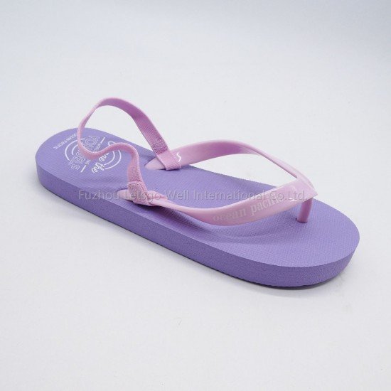 Kids Cute PE Flip Flops Thermal Transfer Print Custom Logo PVC Sliders-Low Moq Fast Delivery