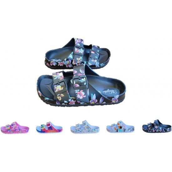 EVA Adjustable Double Buckle Slides Unisex Lightweight Non-Slip Waterproof-Low Moq Fast Delivery