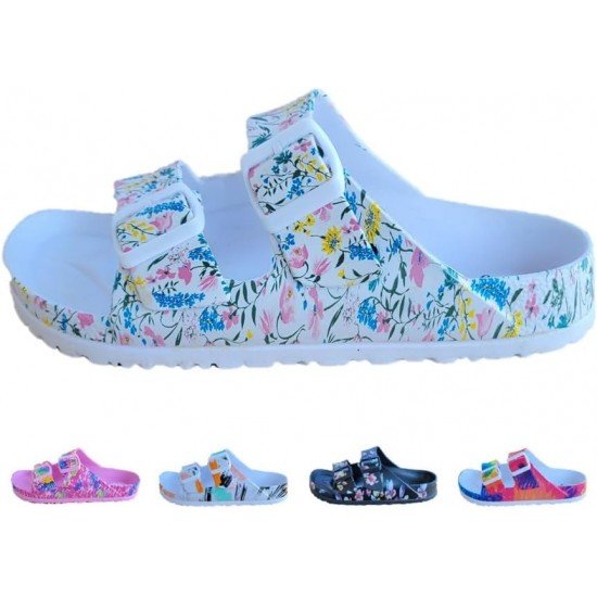 EVA Adjustable Double Buckle Slides Unisex Lightweight Non-Slip Waterproof-Low Moq Fast Delivery