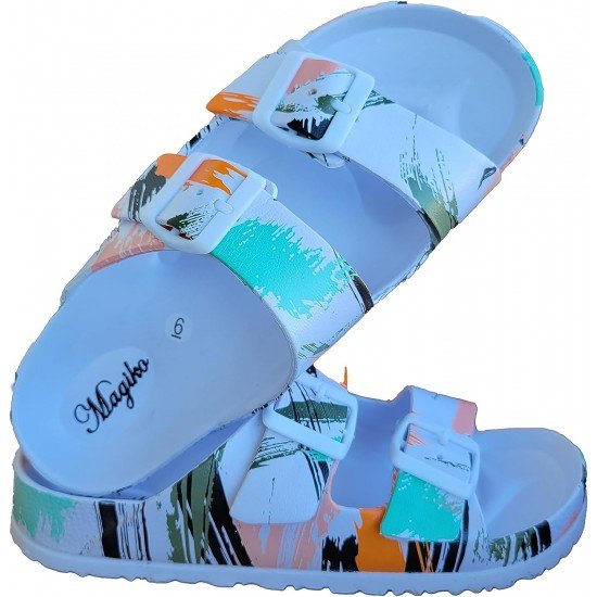 EVA Adjustable Double Buckle Slides Unisex Lightweight Non-Slip Waterproof-Low Moq Fast Delivery