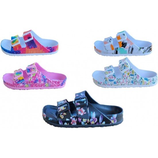 EVA Adjustable Double Buckle Slides Unisex Lightweight Non-Slip Waterproof-Low Moq Fast Delivery