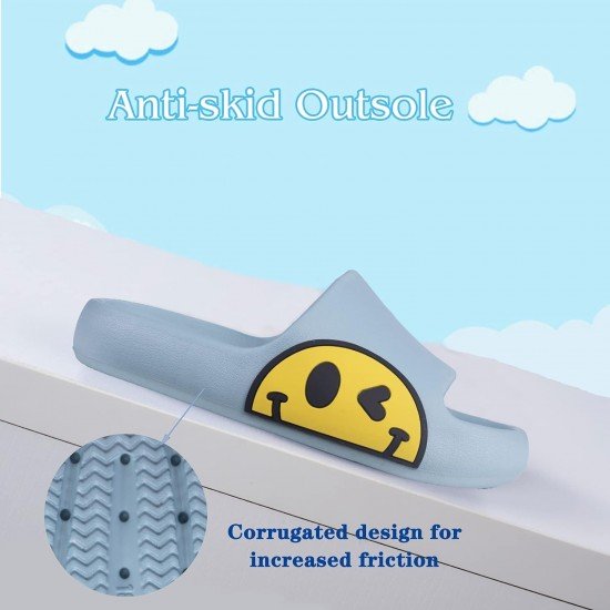 Kids EVA Smile Face Slippers Non-Slip Indoor Outdoor Shower Pool Sandals-Low Moq Fast Delivery