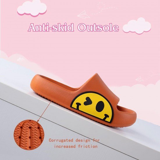 Kids EVA Smile Face Slippers Non-Slip Indoor Outdoor Shower Pool Sandals-Low Moq Fast Delivery