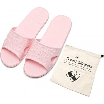 Portable Foldable Travel Slippers Unisex Non-Slip Quick Dry with Storage Bag