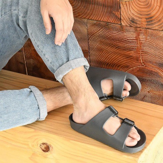 Temi Mens EVA Slides Adjustable Double Buckle Lightweight Waterproof-Low Moq Fast Delivery