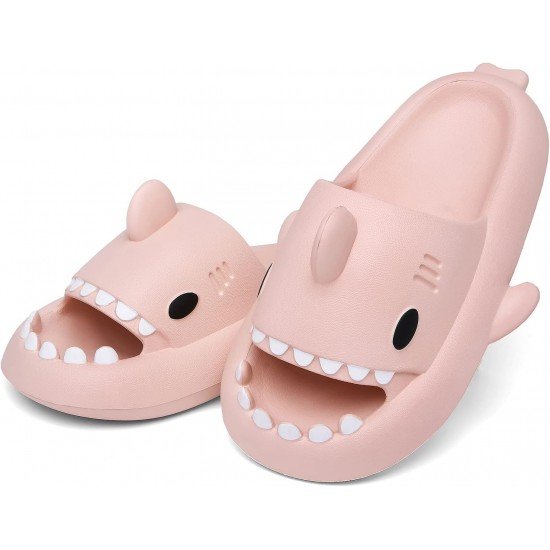 Men's and Women's Shark Slides Cloud Slippers Summer Novelty Open Toe Slide Sandals Anti-Slip Beach Pool Shower Shoes with Cushioned Thick Sole