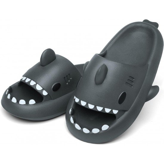 Men's and Women's Shark Slides Cloud Slippers Summer Novelty Open Toe Slide Sandals Anti-Slip Beach Pool Shower Shoes with Cushioned Thick Sole