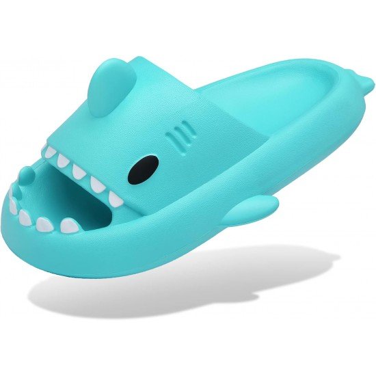 Men's and Women's Shark Slides Cloud Slippers Summer Novelty Open Toe Slide Sandals Anti-Slip Beach Pool Shower Shoes with Cushioned Thick Sole