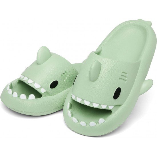 Men's and Women's Shark Slides Cloud Slippers Summer Novelty Open Toe Slide Sandals Anti-Slip Beach Pool Shower Shoes with Cushioned Thick Sole