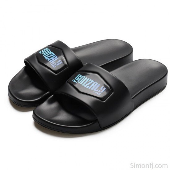 Mens Low MOQ PU Slides Anti-Slip Rubber Embossed Custom Fashion Slippers-Low Moq Fast Delivery